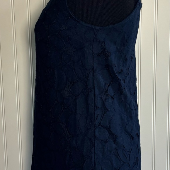 Monteau Lace Dress Short Navy Blue Womens Size Small Lined - Picture 3 of 15
